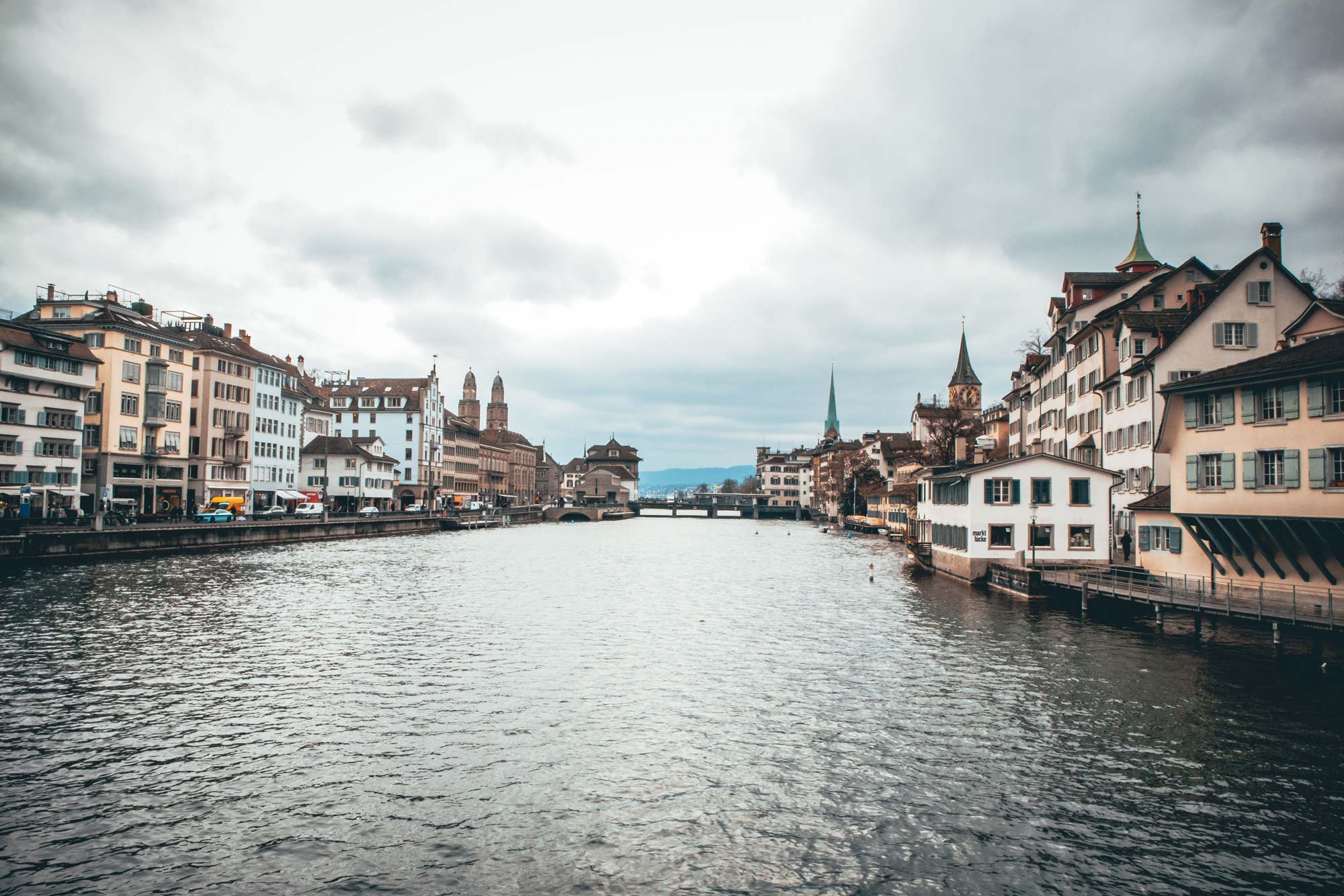 The Limmat river in Zurich old town